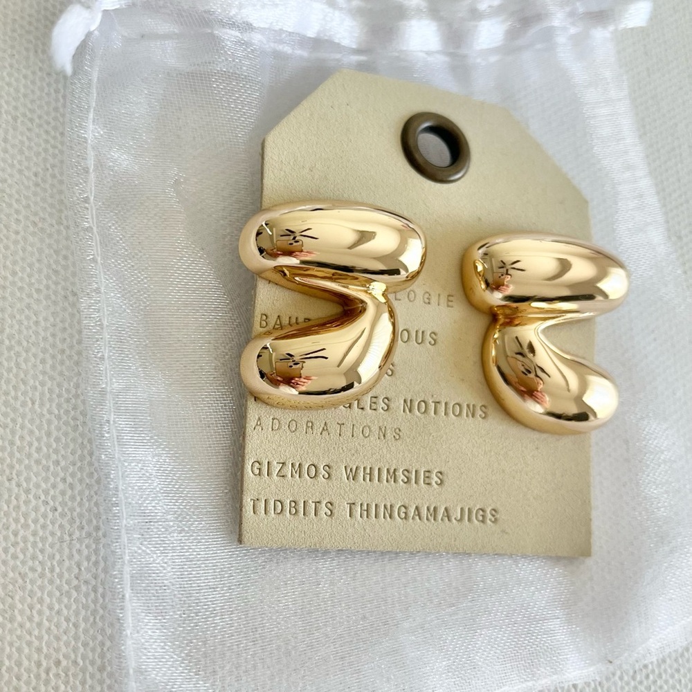 Anthropologie Double Bean Post Elegant Earrings